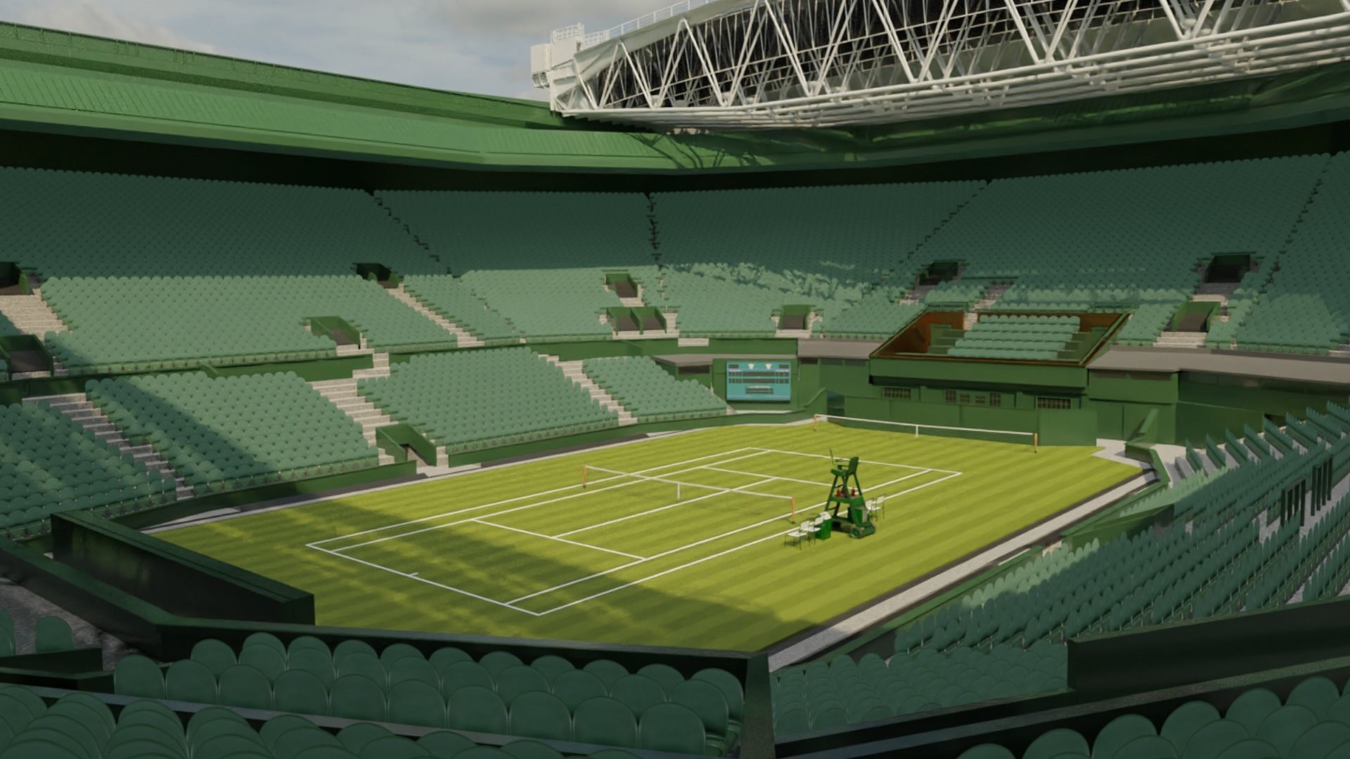 Wimbledon Centre court Low-poly 3D model_10