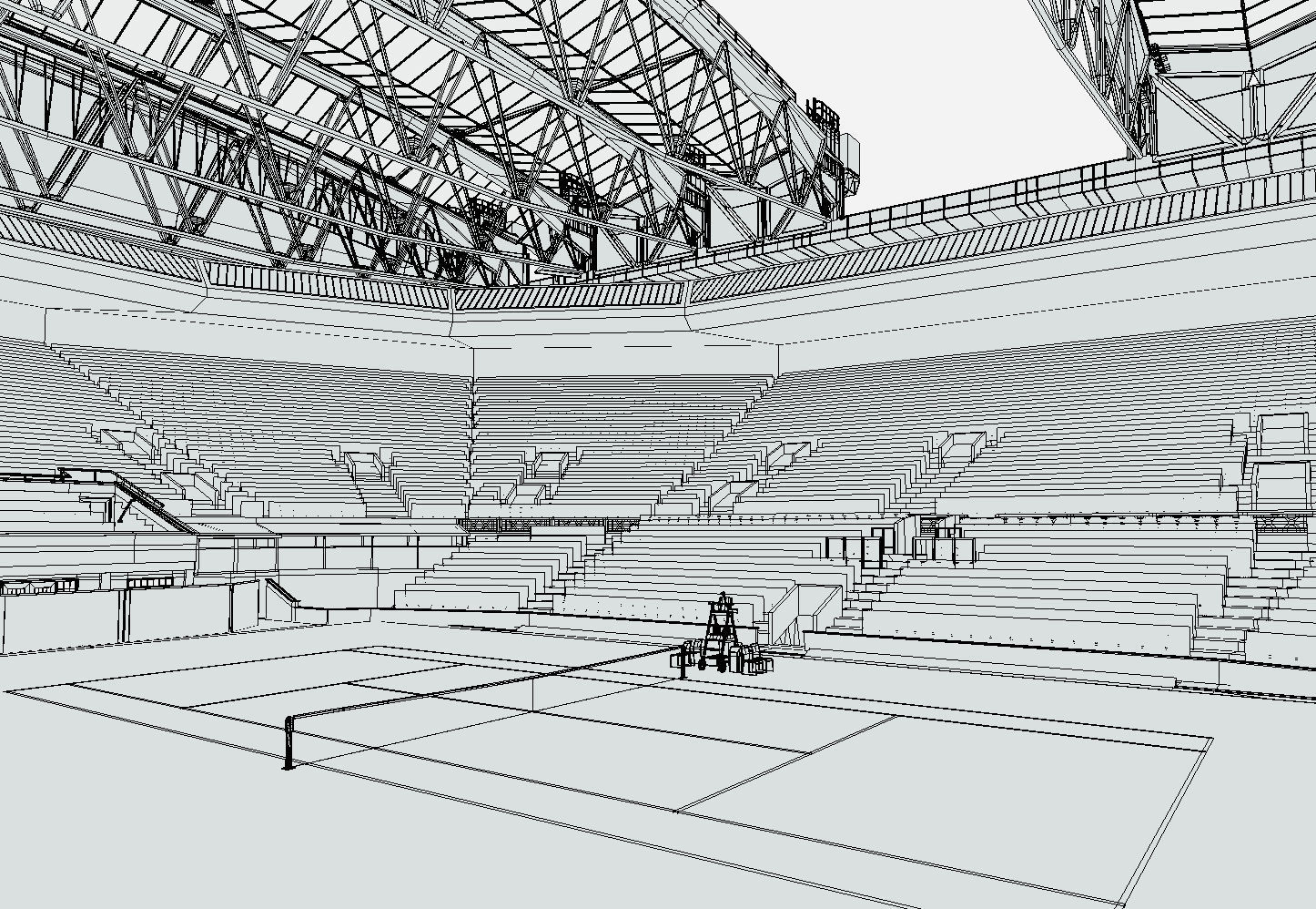 Wimbledon Centre court Low-poly 3D model_27