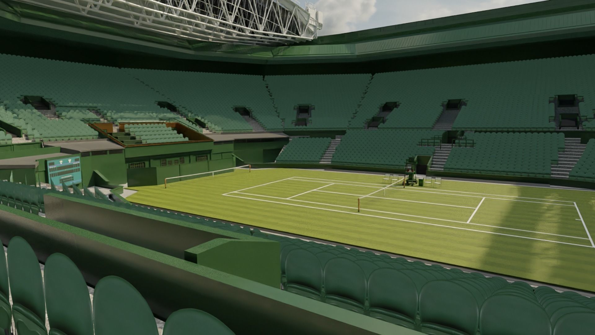 Wimbledon Centre court Low-poly 3D model_4