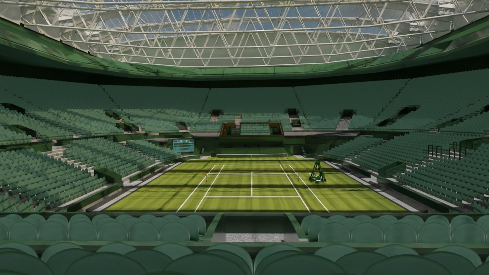 Wimbledon Centre court Low-poly 3D model_3