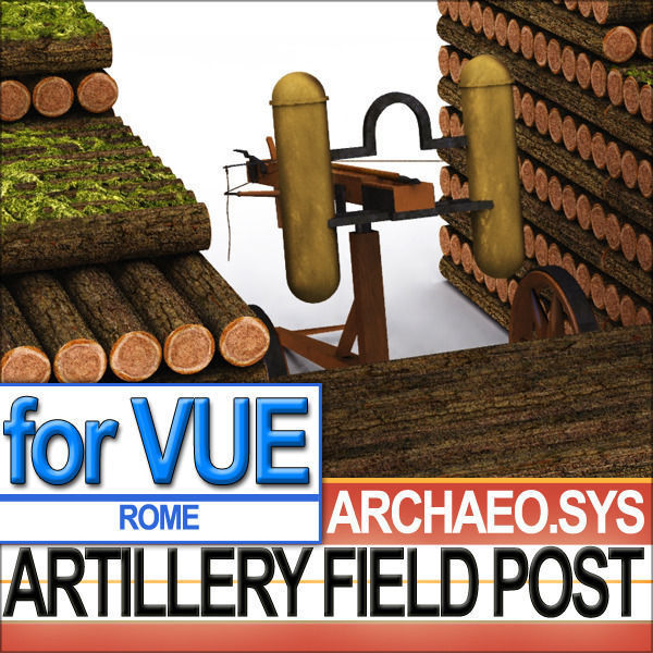 Roman Artillery Field Post 3D model_3