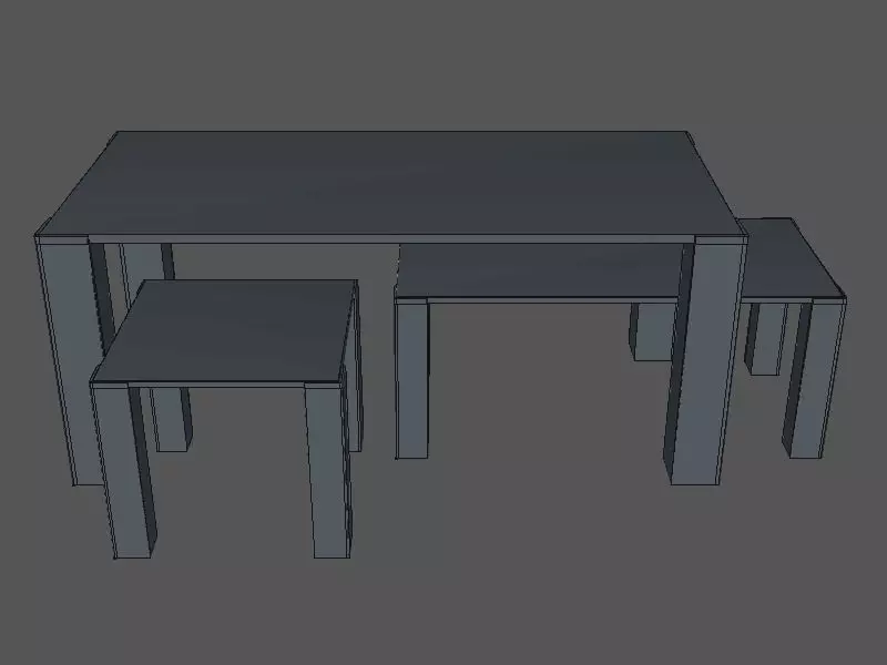 Table and chairs 2 3D model