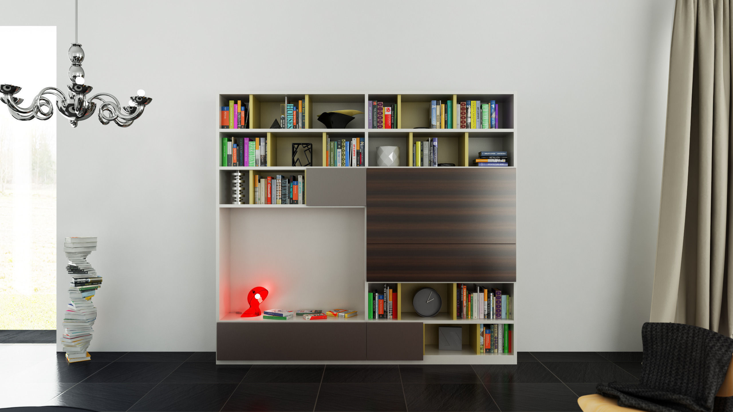 Taschen collection five different colored books 3D model_3