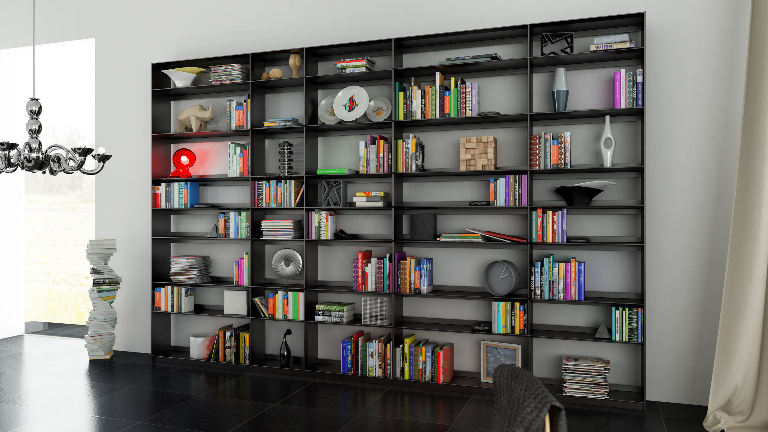 Taschen collection five different colored books 3D model_4