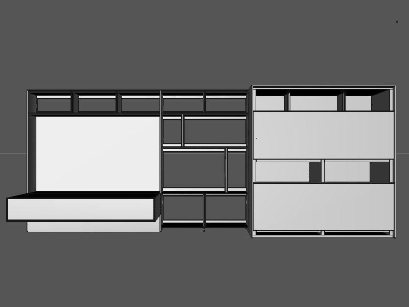 B and B bookcase 16 with books 3D model_3