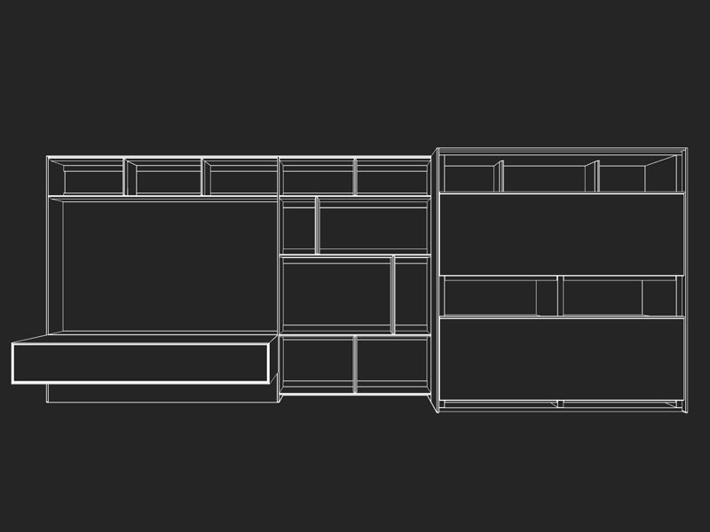 B and B bookcase 16 with books 3D model_5