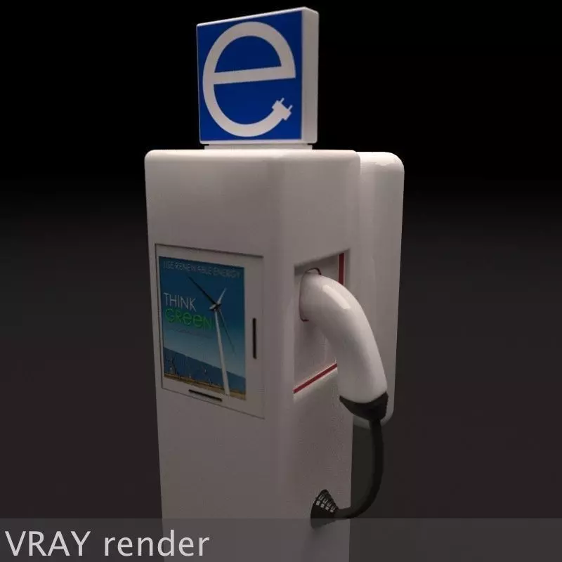 Electric Vehicle  Car Charging Station Units 3D model_0