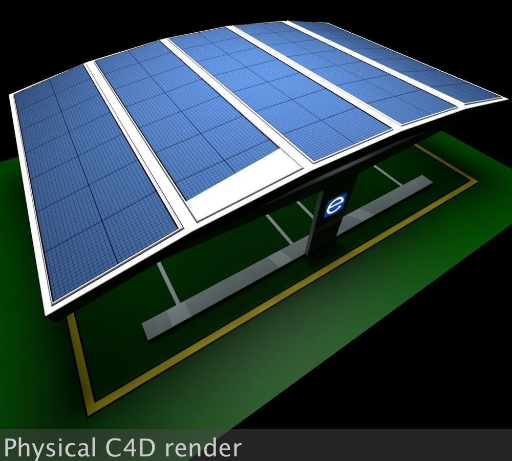 Electric Vehicle Car Charging Station without Charging Units 2 3D model_4