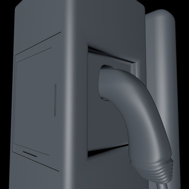 Electric Vehicle Car Charging Station Complex 3D model_43