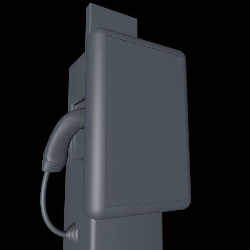 Electric Vehicle Car Charging Station Complex 3D model_32