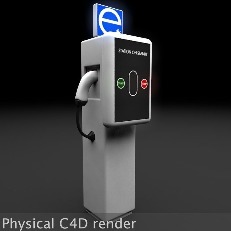 Electric Vehicle Car Charging Station Complex 3D model_15