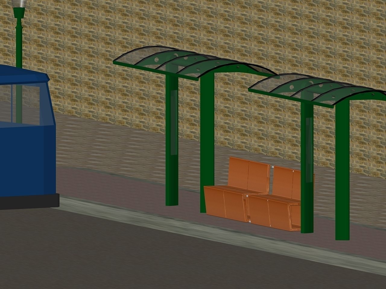 Bench - acacia 3D model_3