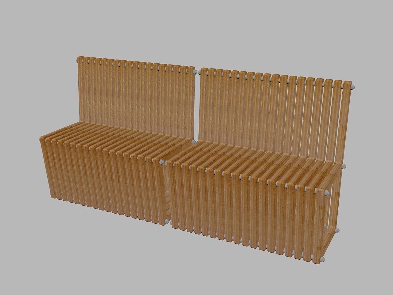 Bench - acacia 3D model_1