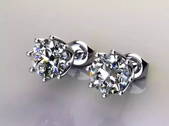 Earrings with round diamonds 