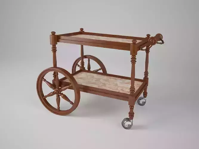 Serving table on wheels