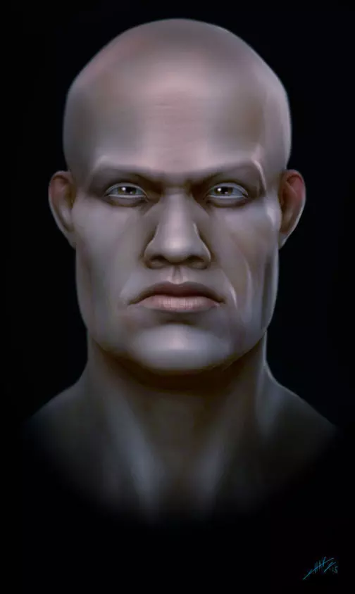 Human Stylized head bust base  3D model_0