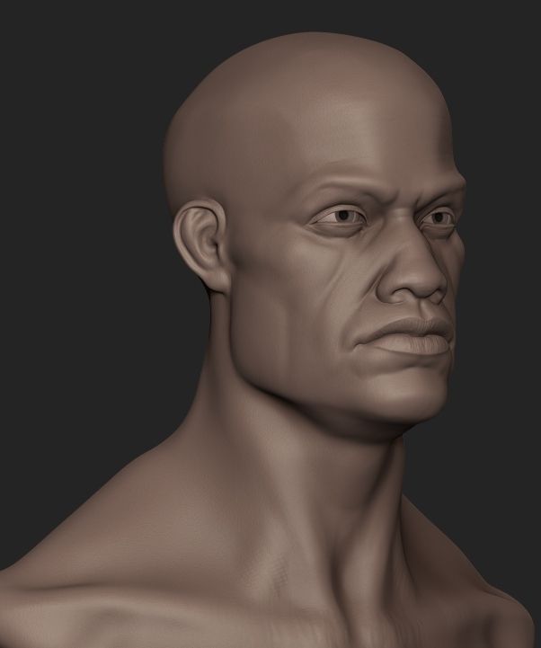 Human Stylized head bust base  3D model_3