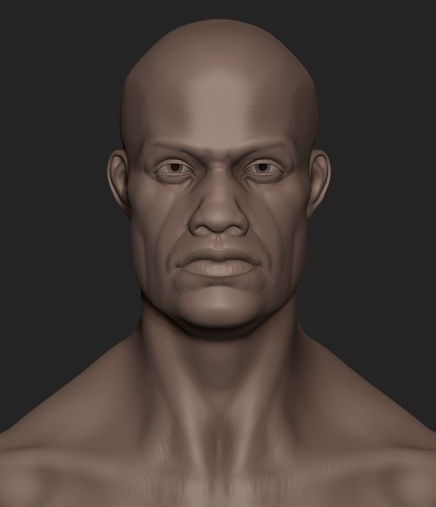 Human Stylized head bust base  3D model_1