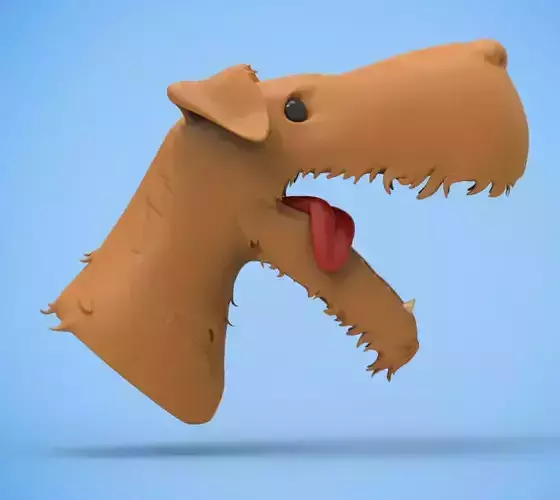 Airedale dinosaur head