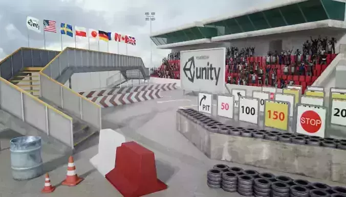 This Race Track Construction Kit - Add-on Pack A Low-poly 3D model
