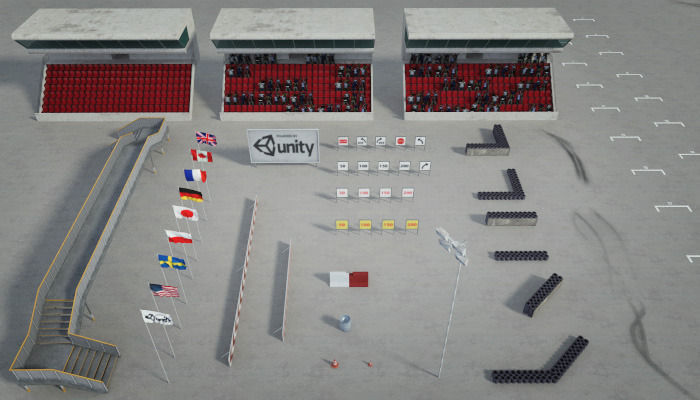 This Race Track Construction Kit - Add-on Pack A Low-poly 3D model_1