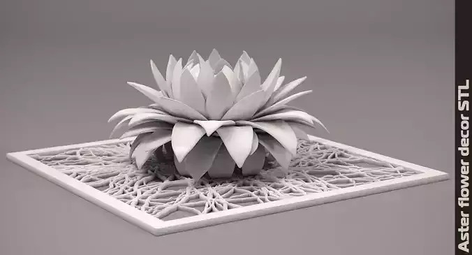 aster flower decor element  STL 3D print model