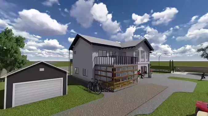 Simple house Free 3D model