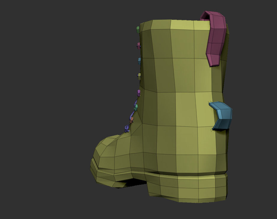 Boots military boot Low-poly 3D model_1