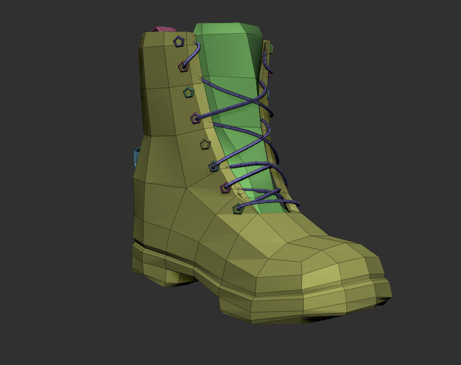 Boots military boot Low-poly 3D model_2