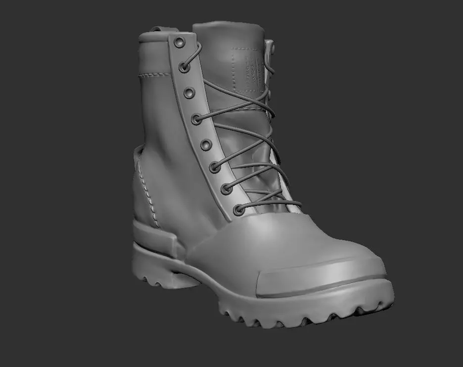 Boots military boot Low-poly 3D model_0
