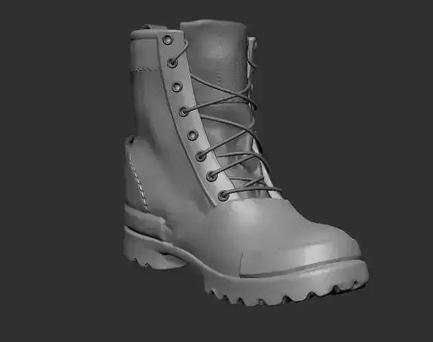 Boots military boot Low-poly 3D model