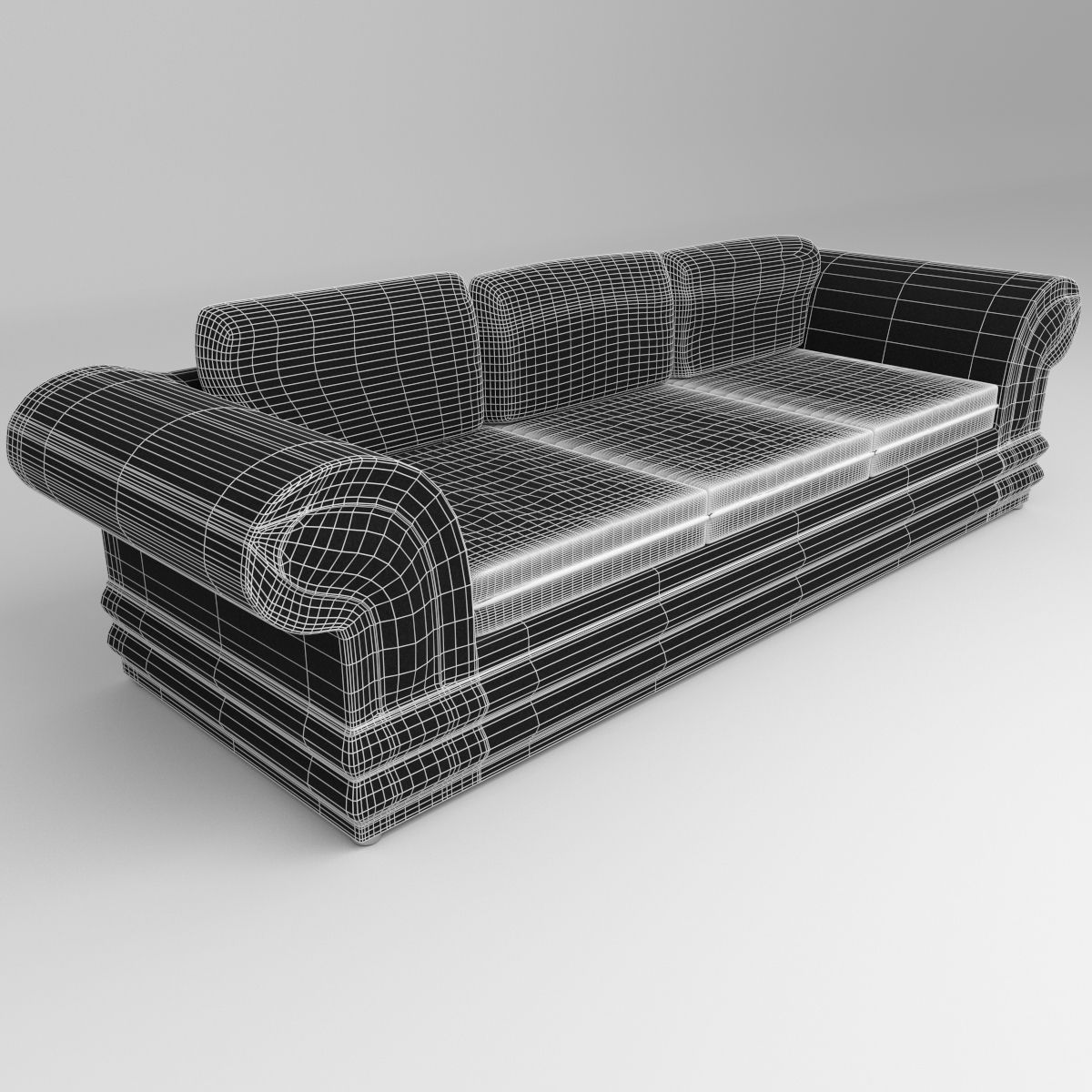 suede couch 3D model_4
