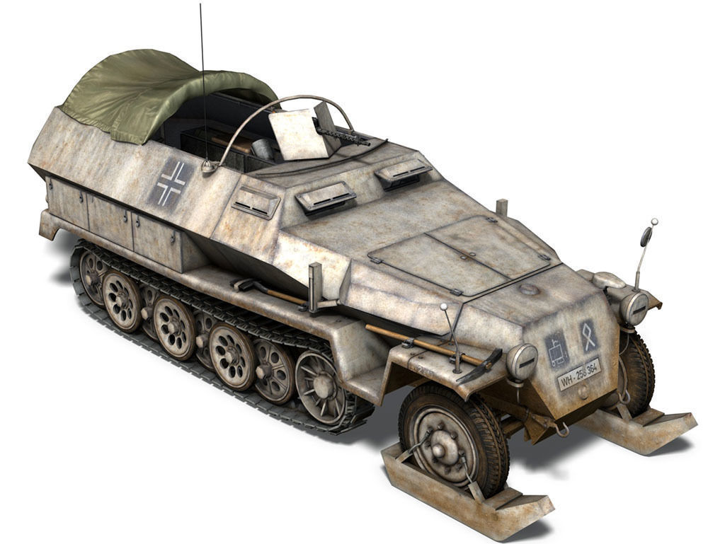 SD KFZ 251 1 - Ausf C - Half-track - Winterkit 3D model_8