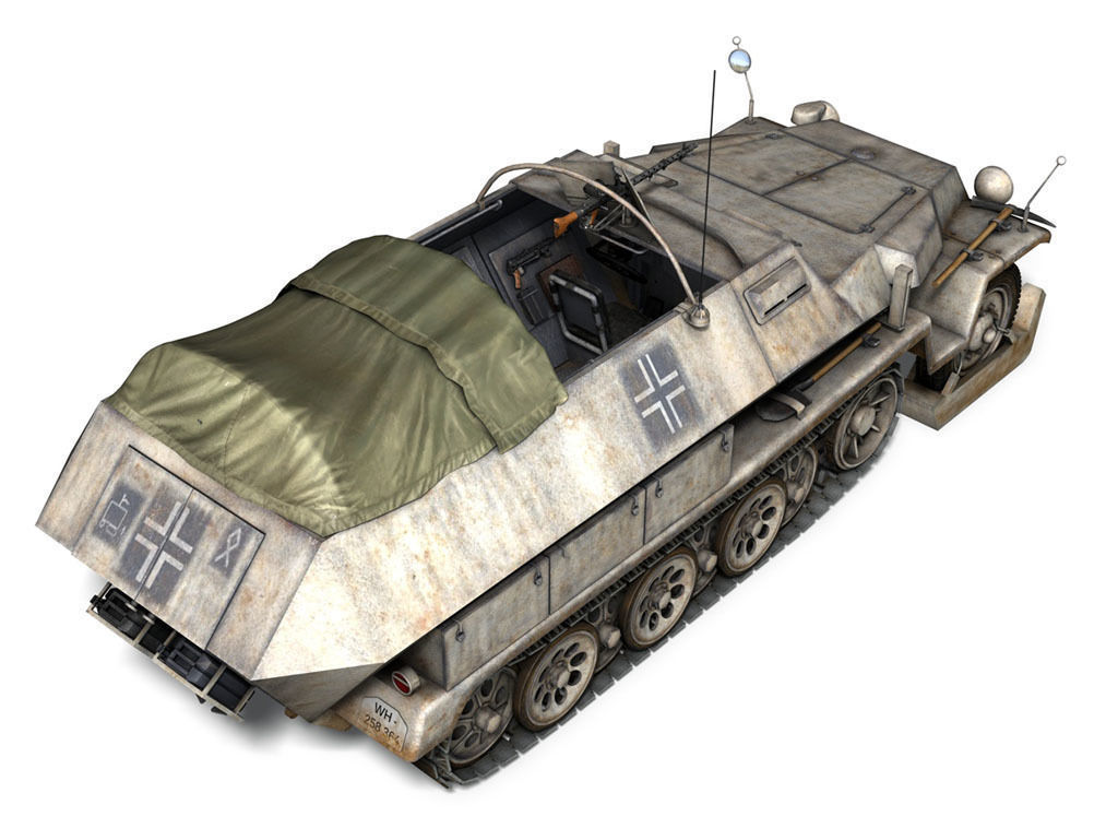 SD KFZ 251 1 - Ausf C - Half-track - Winterkit 3D model_5