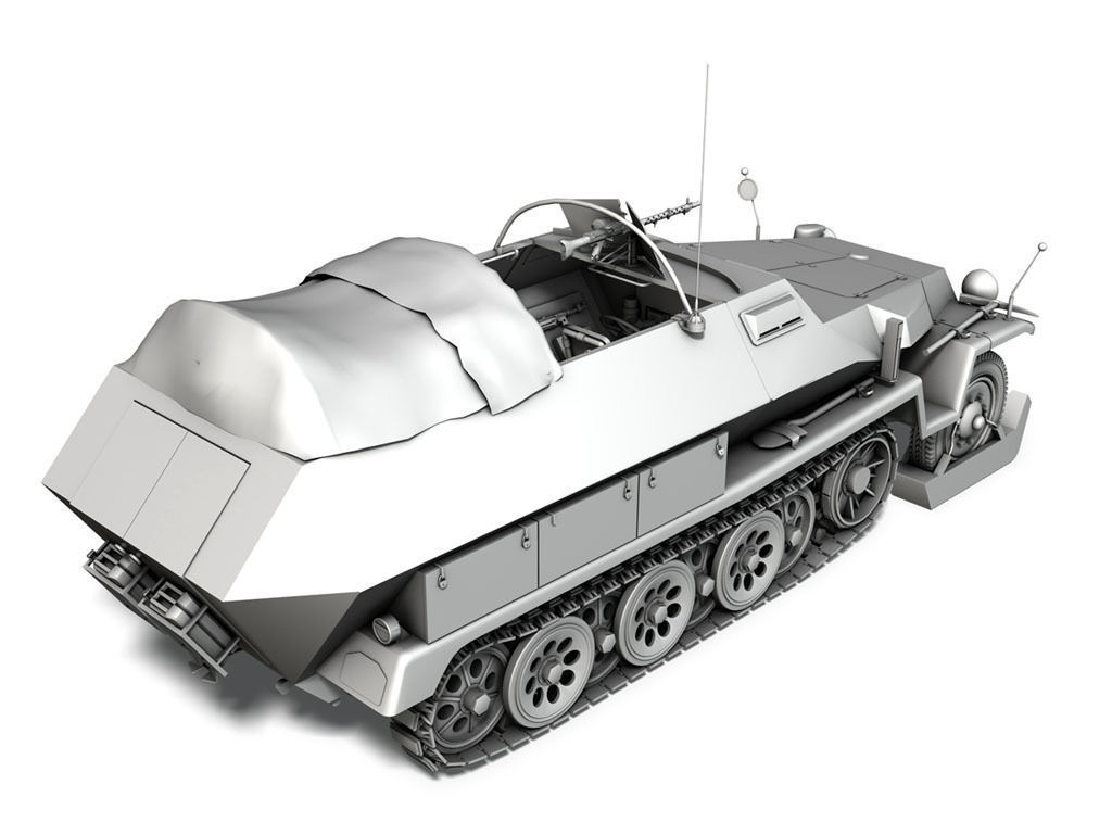 SD KFZ 251 1 - Ausf C - Half-track - Winterkit 3D model_12