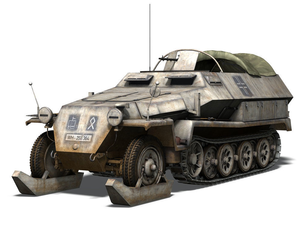 SD KFZ 251 1 - Ausf C - Half-track - Winterkit 3D model_1