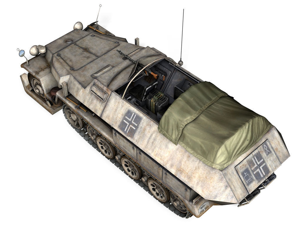 SD KFZ 251 1 - Ausf C - Half-track - Winterkit 3D model_3