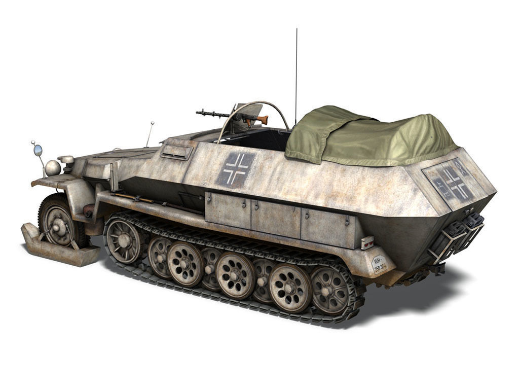 SD KFZ 251 1 - Ausf C - Half-track - Winterkit 3D model_2