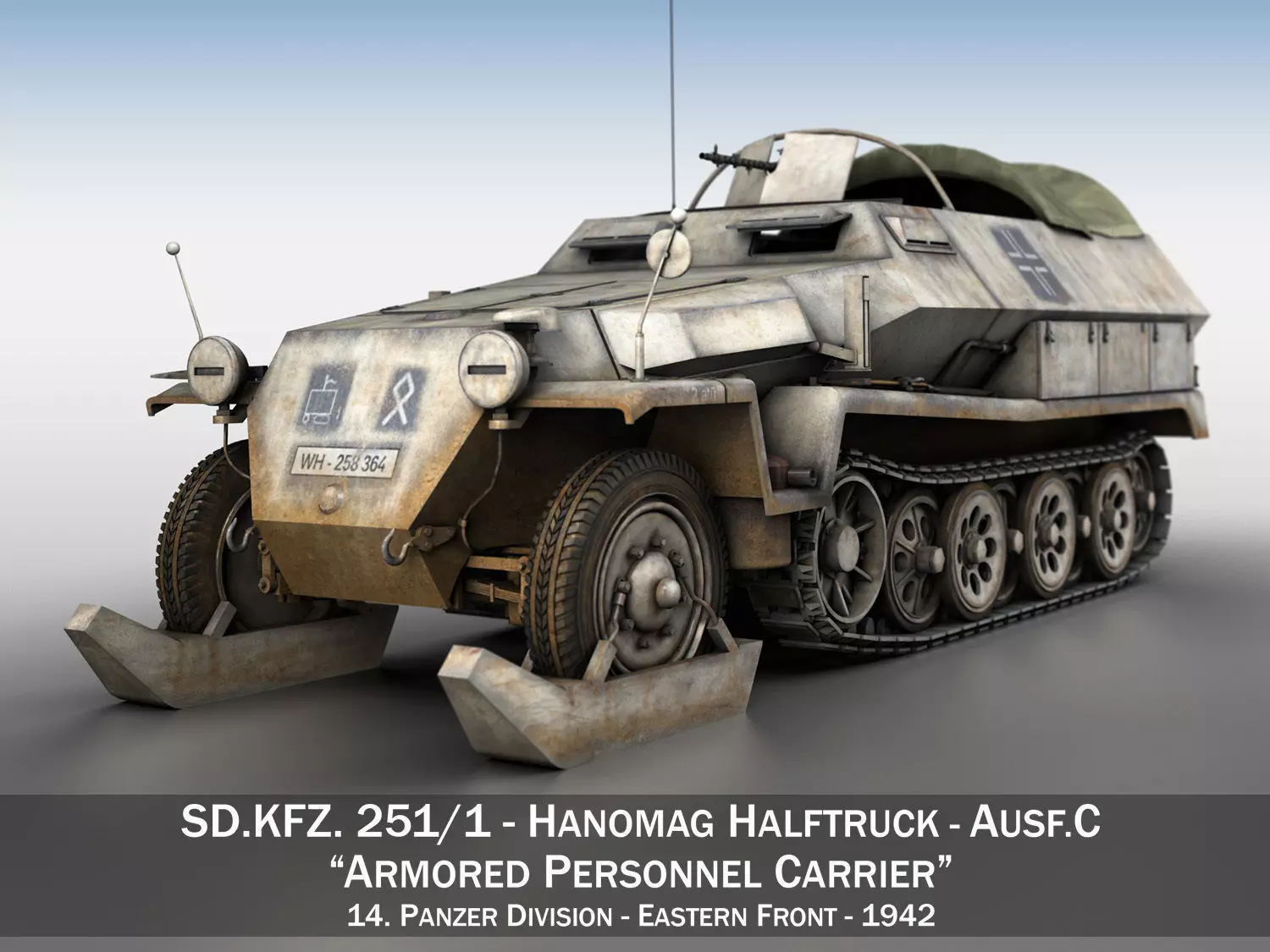 SD KFZ 251 1 - Ausf C - Half-track - Winterkit 3D model_0