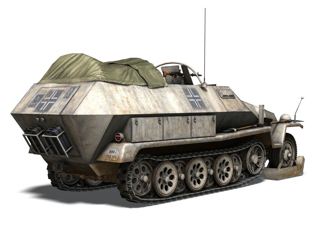 SD KFZ 251 1 - Ausf C - Half-track - Winterkit 3D model_4