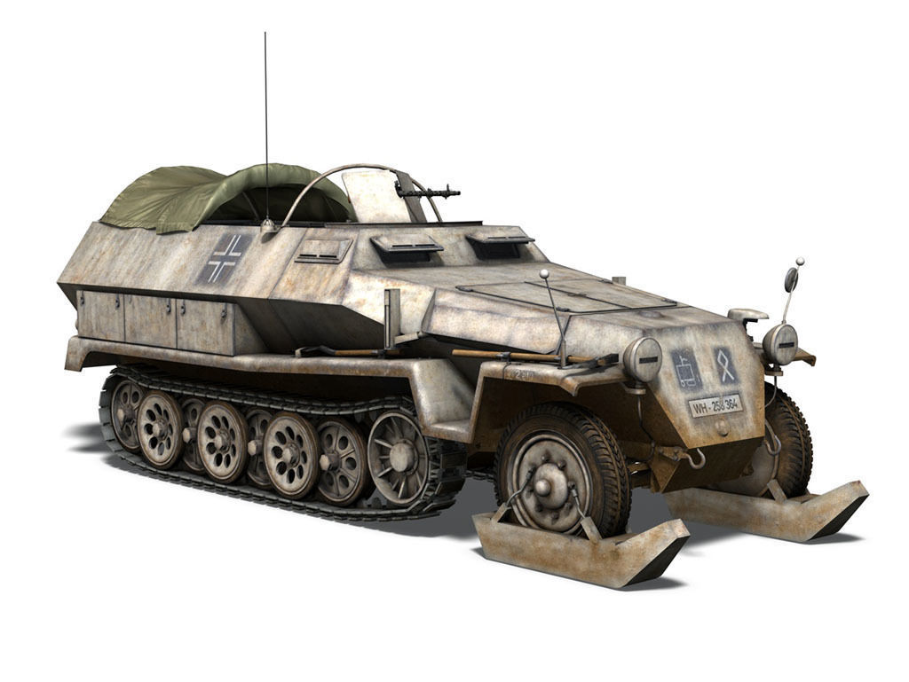 SD KFZ 251 1 - Ausf C - Half-track - Winterkit 3D model_7