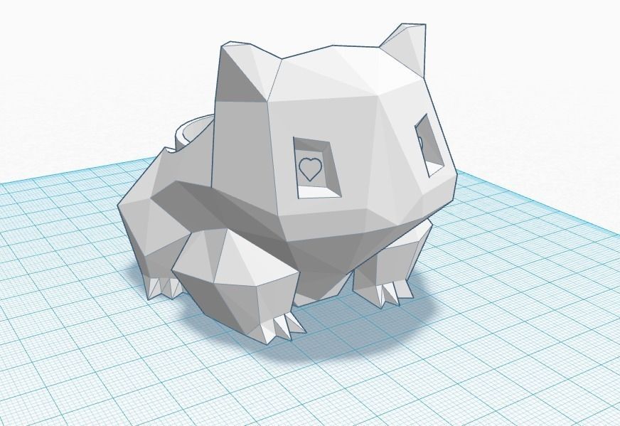 Low-Poly Bulbasaur Planter 3D print model_0