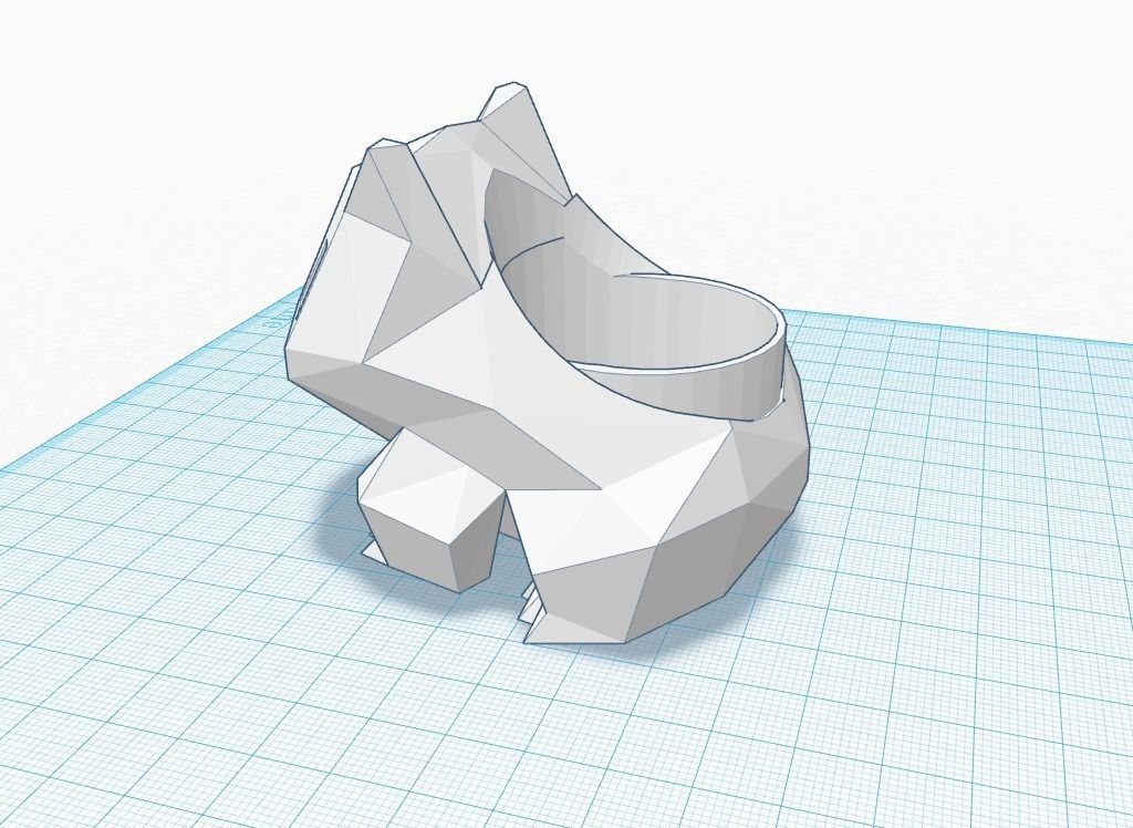 Low-Poly Bulbasaur Planter 3D print model_1