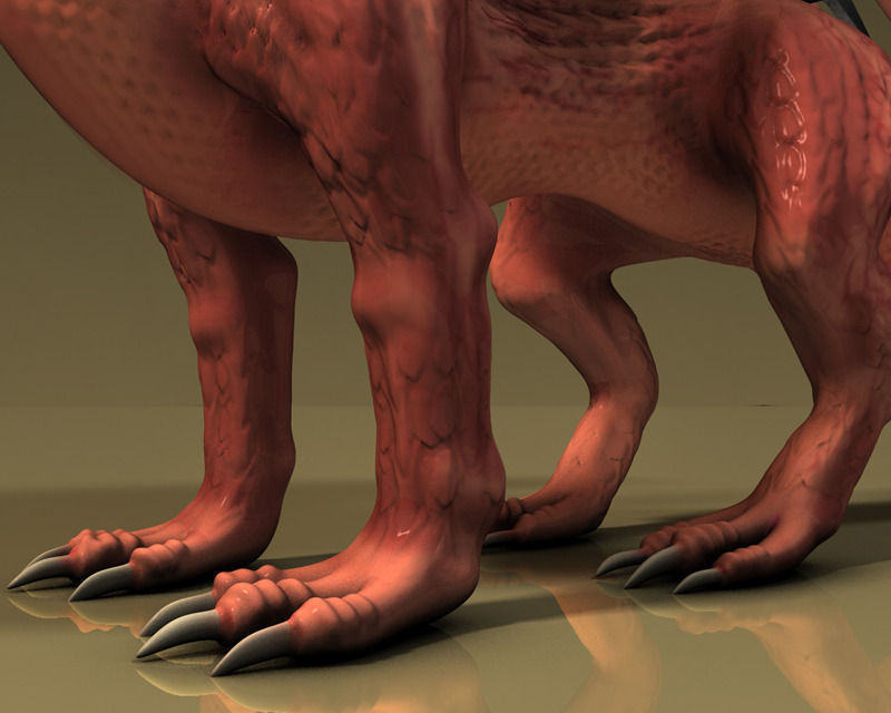 Winged Red Dragon Low-poly 3D model_3