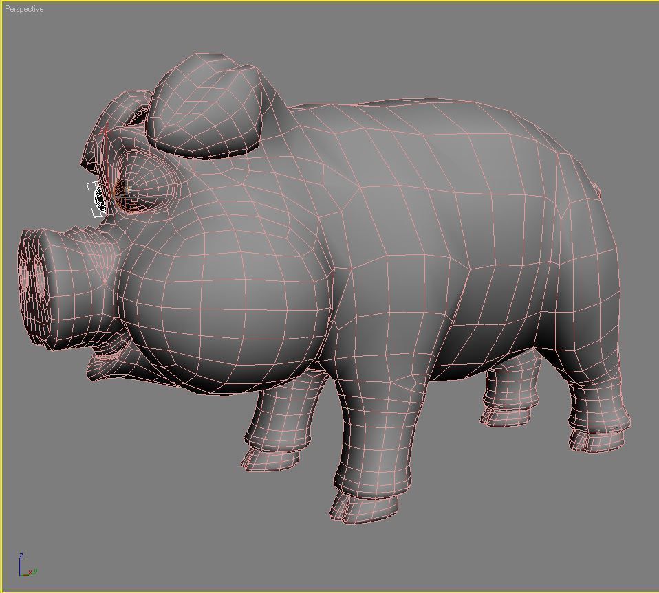 Cartoon Pig Rigged Low-poly 3D model_12