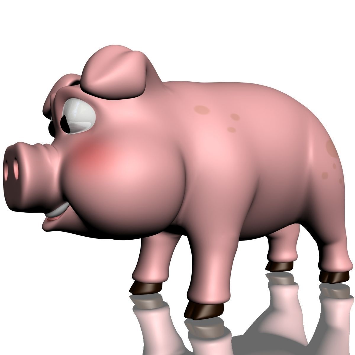 Cartoon Pig Rigged Low-poly 3D model_5