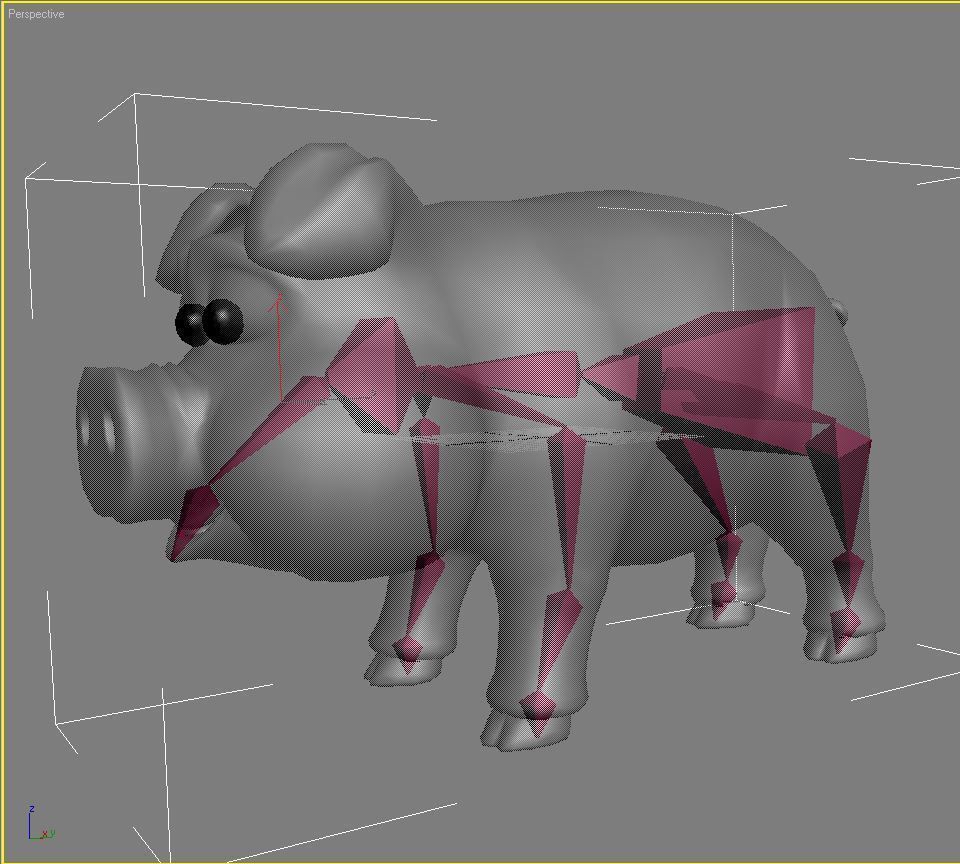 Cartoon Pig Rigged Low-poly 3D model_10