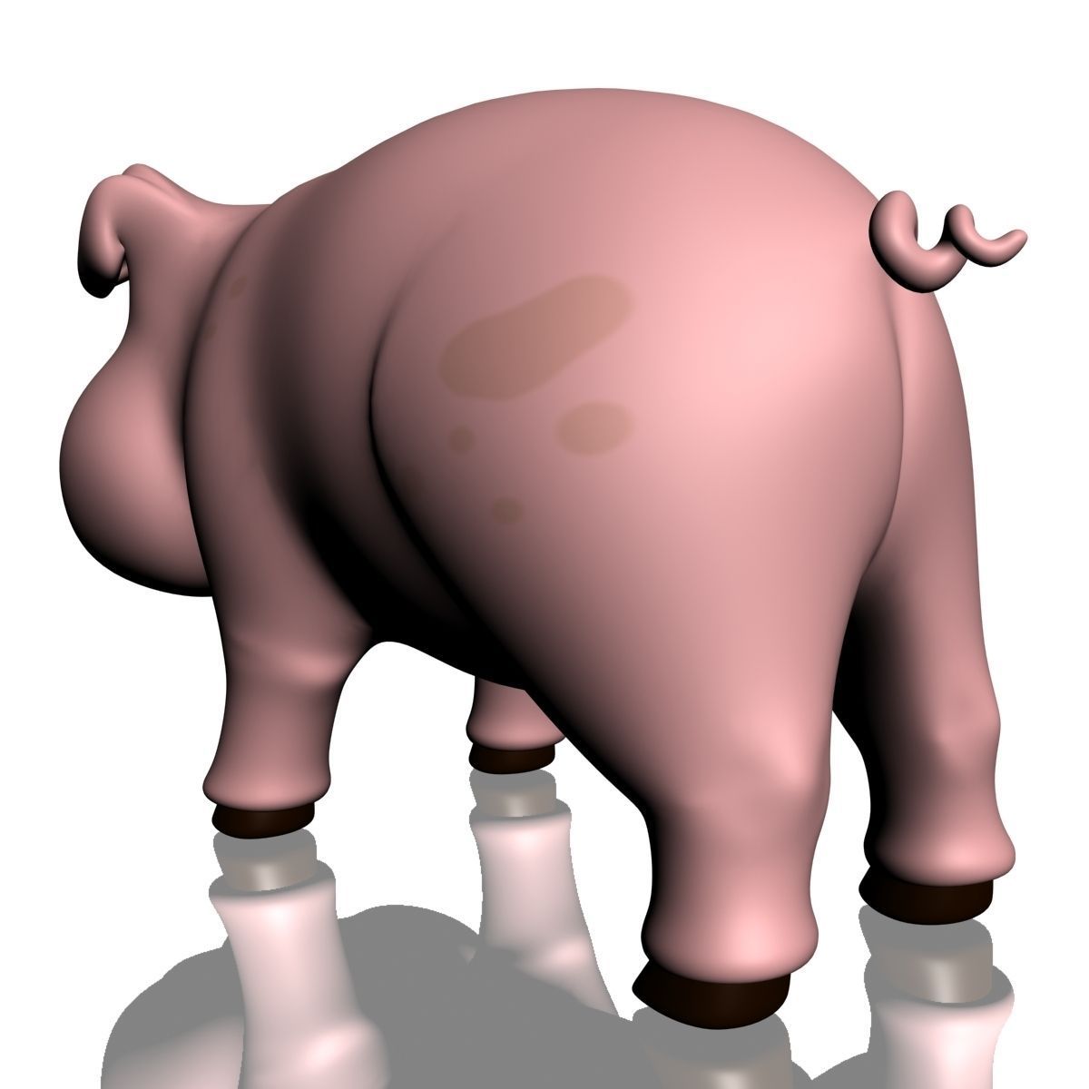 Cartoon Pig Rigged Low-poly 3D model_6