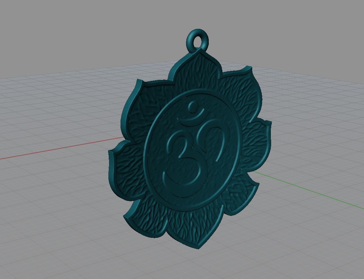Jagannath pendant with face 3D print model_5