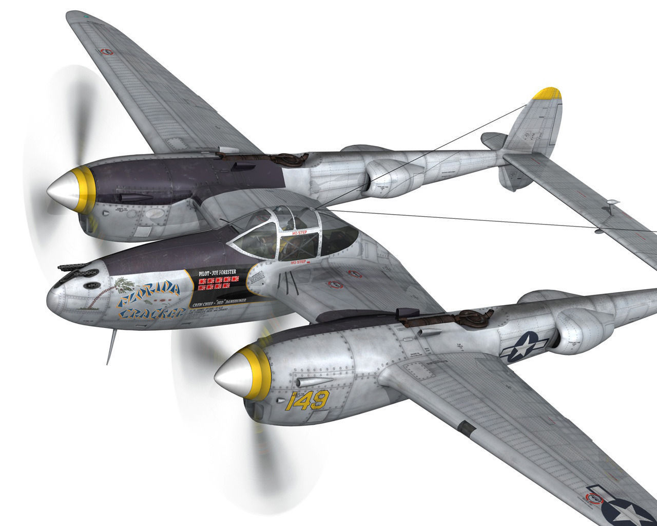 Lockheed P-38 Lightning - Florida Cracker 3D model_1